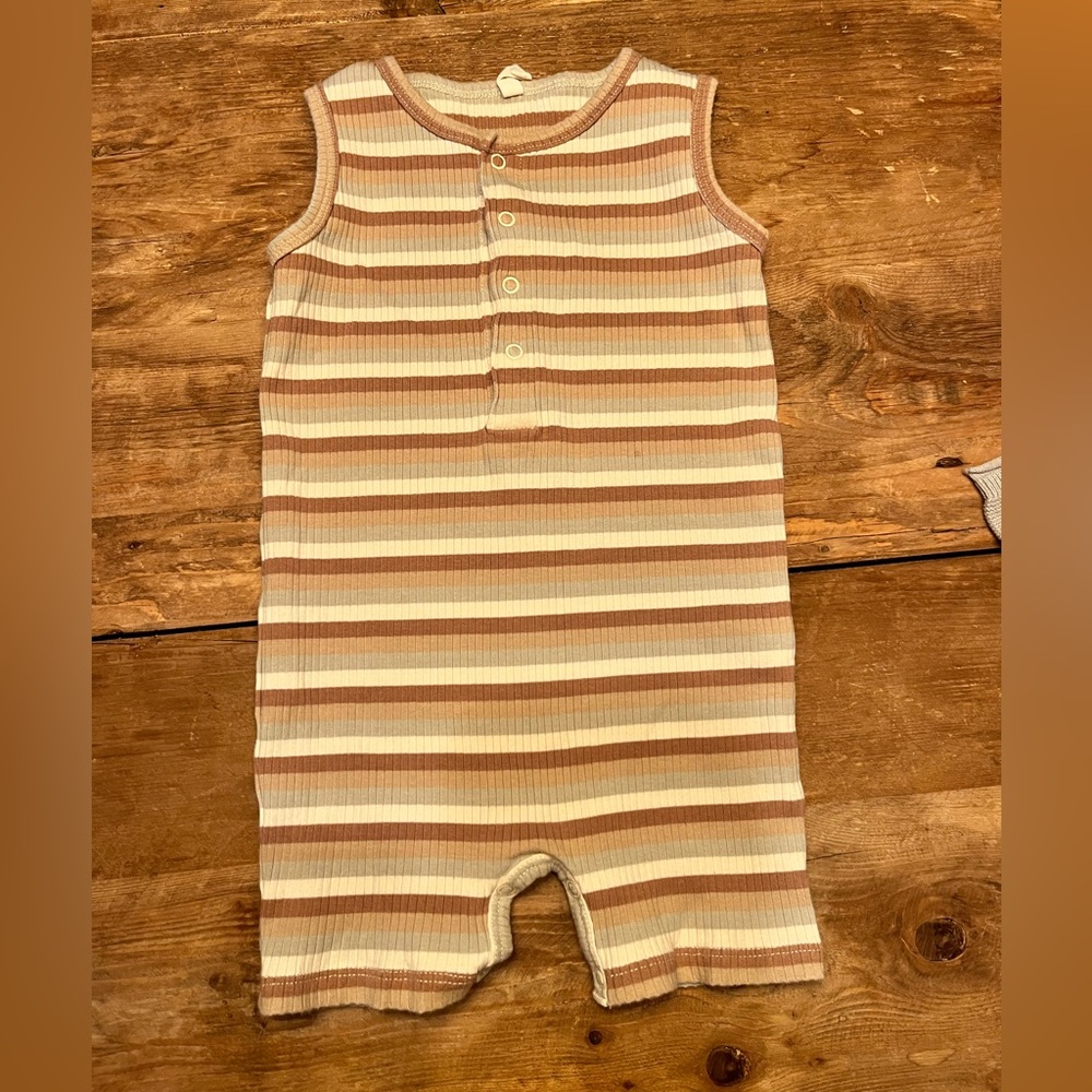 Quincy Mae boys striped romper